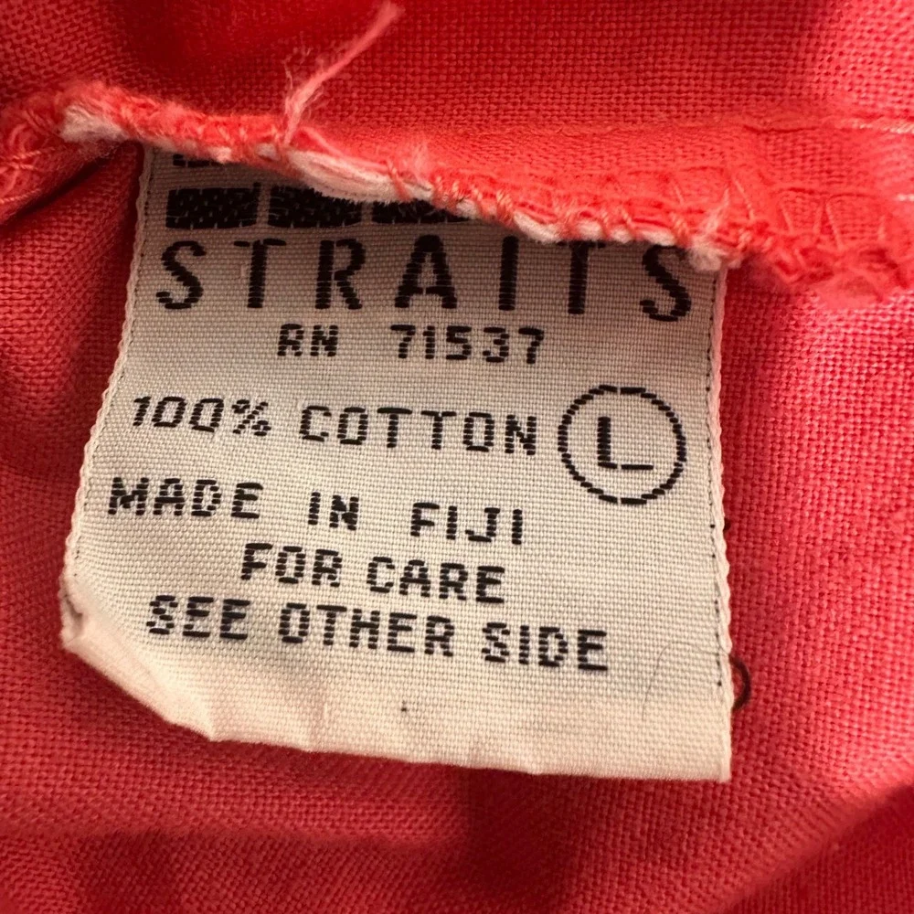 Straits Shorts Women Red Cotton Vintage Side Snap Dolphin Hem Fiji Retro